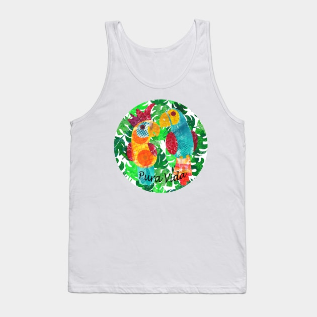 Pura vida - colorful parrot and cockatoo Tank Top by kittyvdheuvel